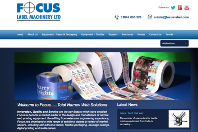 Focus Label Machinery develops new website